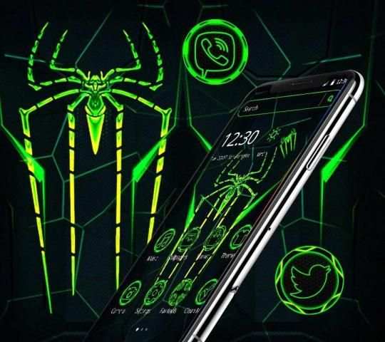 Neon Green Spider Launcher Theme*️ screenshot 4