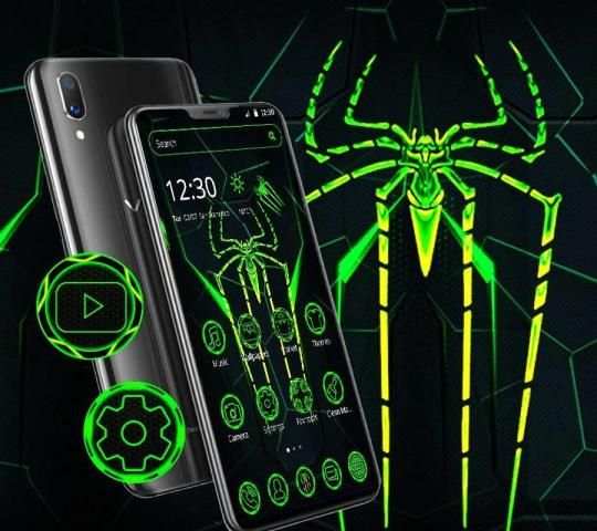 Neon Green Spider Launcher Theme*️ screenshot 2