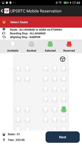 UPSRTC Mobile Reservation App screenshot 1