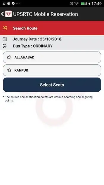 UPSRTC Mobile Reservation App screenshot 2