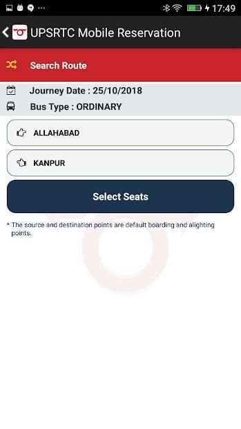 UPSRTC Mobile Reservation App screenshot 2