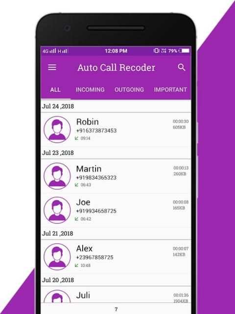 Auto Call Recoder स्क्रीनशॉट 2
