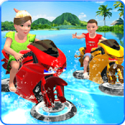 Kids Water Surfing Bike Racing आइकन