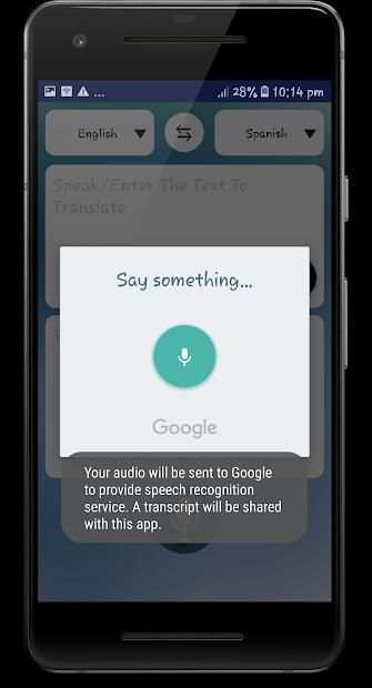 Google Voice Translator screenshot 1