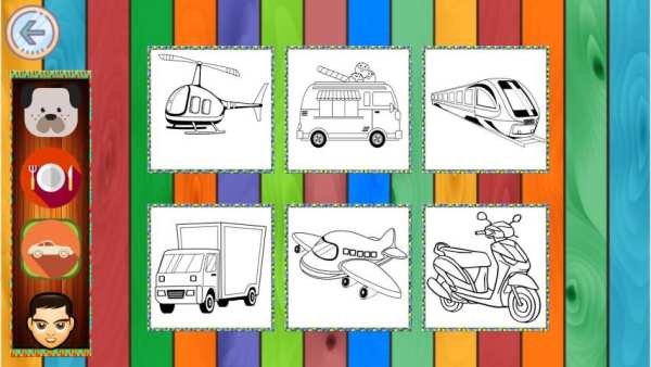 Coloring Book: Animal, Profession, Food, Transport screenshot 1