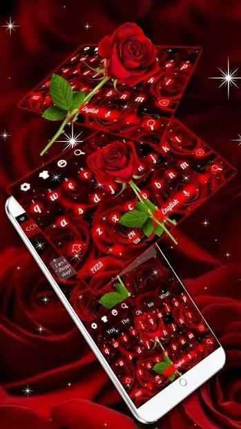 Indah Keyboard Shiny Red Roses screenshot 2