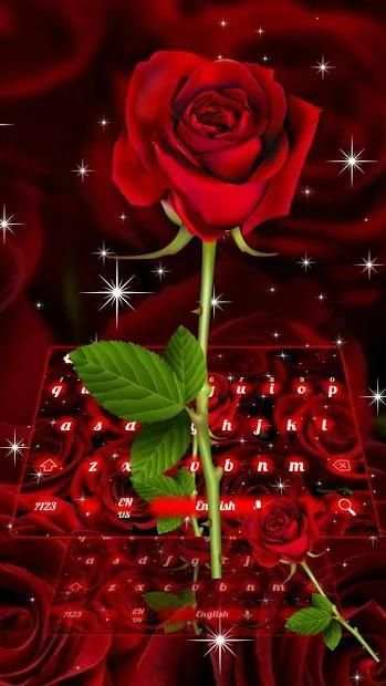 Indah Keyboard Shiny Red Roses screenshot 1
