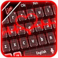 Live 3D Neon Red Heart Keyboard Theme on 9Apps