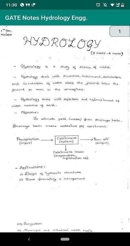 GATE Notes Hydrology Engineering screenshot 3