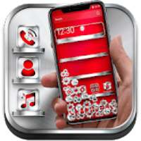 Red Silver Metal Gravity Theme