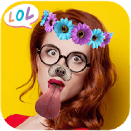 snappy dog face and ears rainbow maker camera hd icon