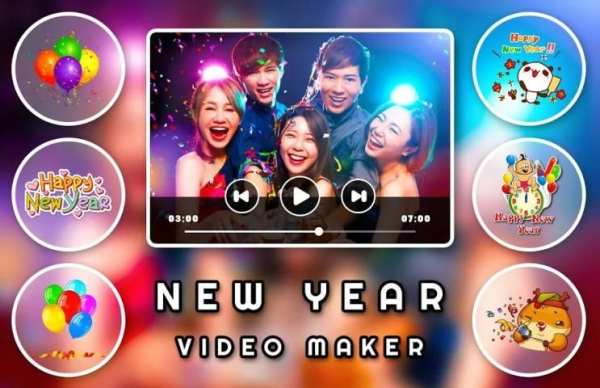 New Year Video Maker With Music - Happy New Year screenshot 1