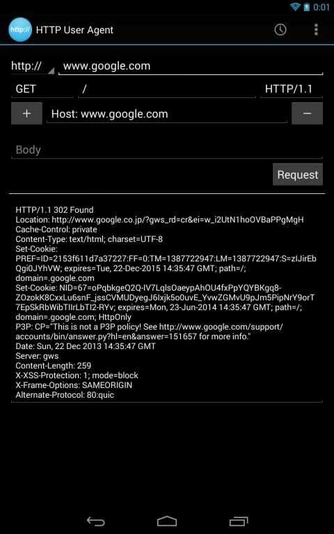 HTTP User Agent screenshot 1