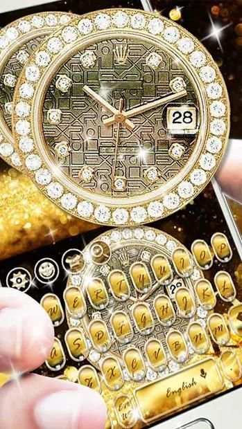 Gold Diamand Watch Keyboard स्क्रीनशॉट 1