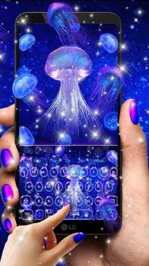Lucid Neon Jellyfish Keyboard Theme स्क्रीनशॉट 3