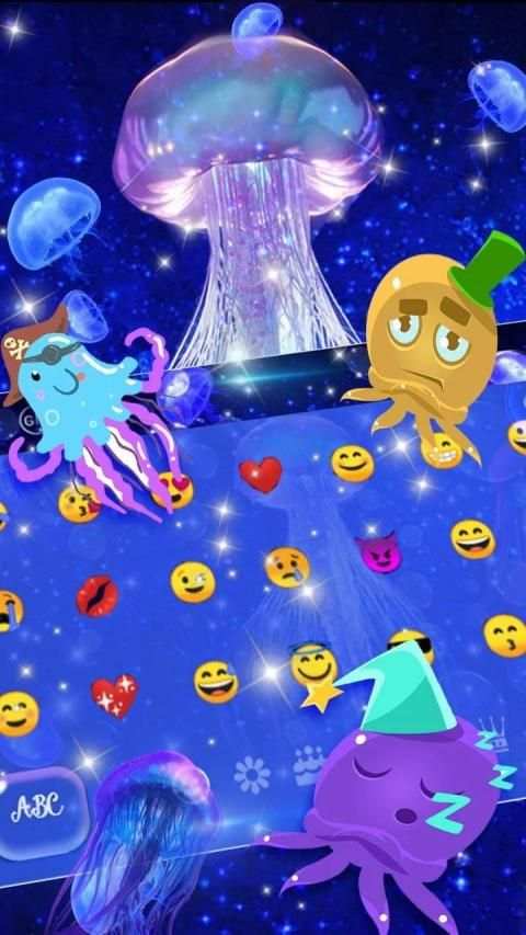 Lucid Neon Jellyfish Keyboard Theme स्क्रीनशॉट 1