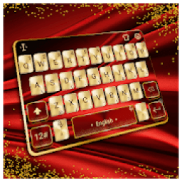 Silk Red Luxury Gold Keyboard Theme आइकन