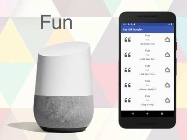 Actions list for Google Home (Google Home mini) स्क्रीनशॉट 1