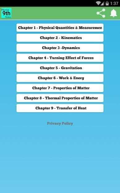 Class 9 Physics Notes And Solutions Key (PTB) screenshot 2