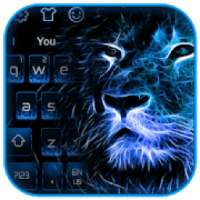 Blue Flame Lion Keyboard Theme