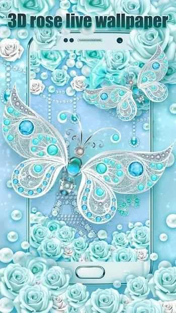 3D butterfly & rose live wallpaper theme screenshot 1