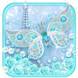 3D butterfly &amp; rose live wallpaper theme icon