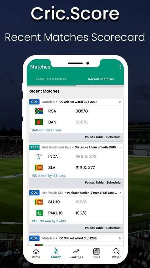 Crick.Score : Live Cricket Score & Commantry स्क्रीनशॉट 2