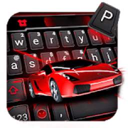 Red Sports Car Racing Keyboard Theme