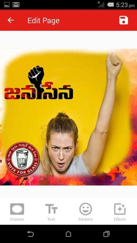 Janasena DP Maker - Photo Frames स्क्रीनशॉट 4