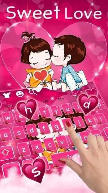 Sweet First Love Keyboard Theme स्क्रीनशॉट 1