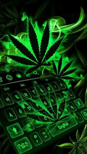 Neon Weed Rasta Keyboard Theme screenshot 2