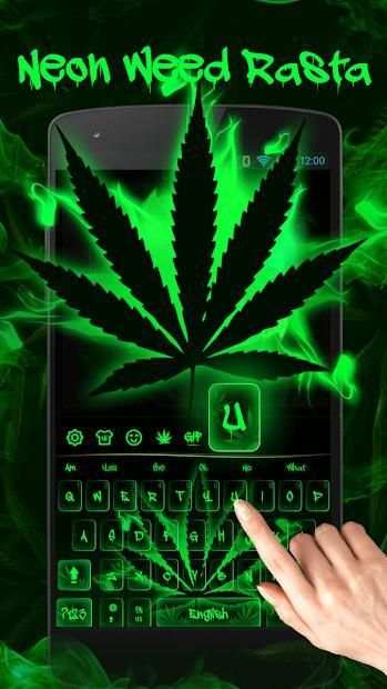 Neon Weed Rasta Keyboard Theme screenshot 3