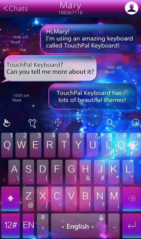 TouchPal Galaxy Keyboard Theme screenshot 3