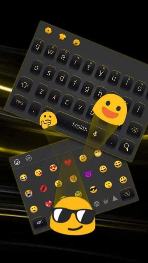 Simple Black Yellow Keyboard स्क्रीनशॉट 1
