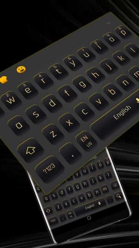 Simple Black Yellow Keyboard स्क्रीनशॉट 3