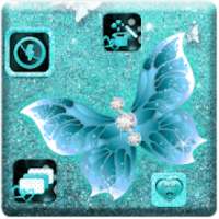 Blue Glitter Diamond Butterfly Theme on 9Apps