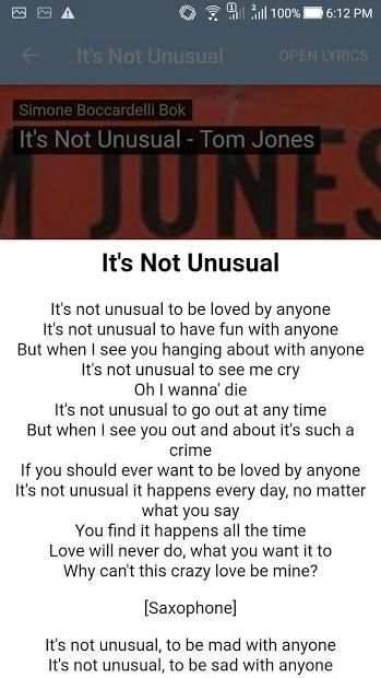 Tom Jones: Top Songs & Lyrics screenshot 1