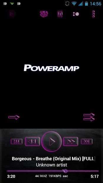 Poweramp Skin Pink Glass screenshot 2