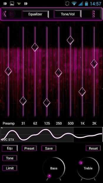 Poweramp Skin Pink Glass screenshot 1