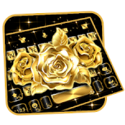 Cool Golden Rose Keyboard Theme आइकन