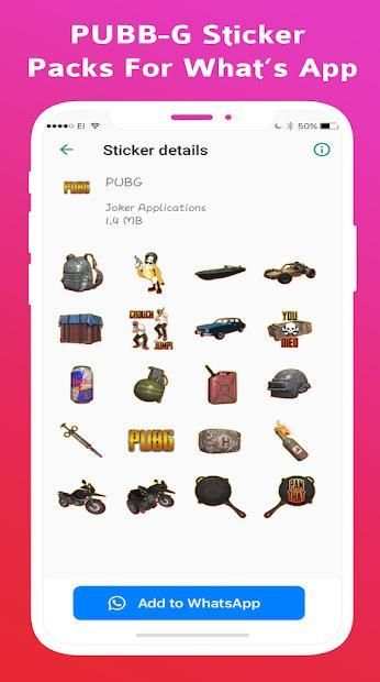WAStickerApps : Pub-G Stickers For Whatsapp screenshot 1