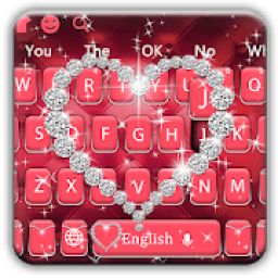 ikon Red Romantic Diamond Love Leather Keyboard Theme