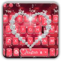 Red Romantic Diamond Love Leather Keyboard Theme on 9Apps
