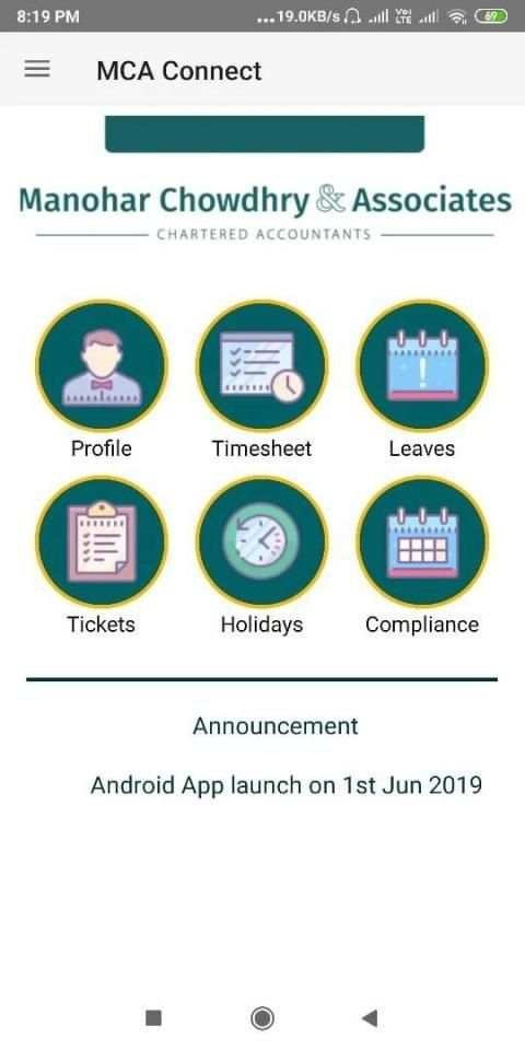 MCA Connect Android App स्क्रीनशॉट 2