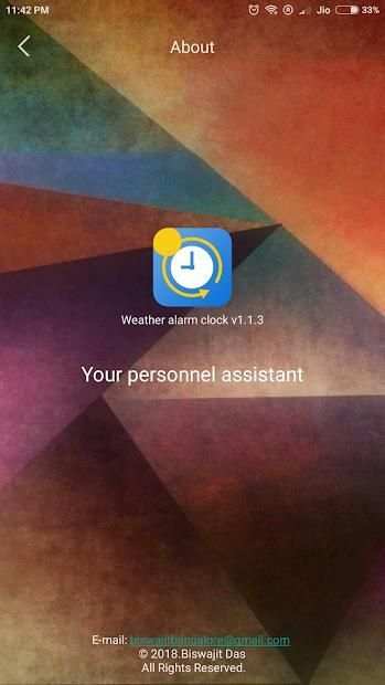 Weather Alarm Clock screenshot 1