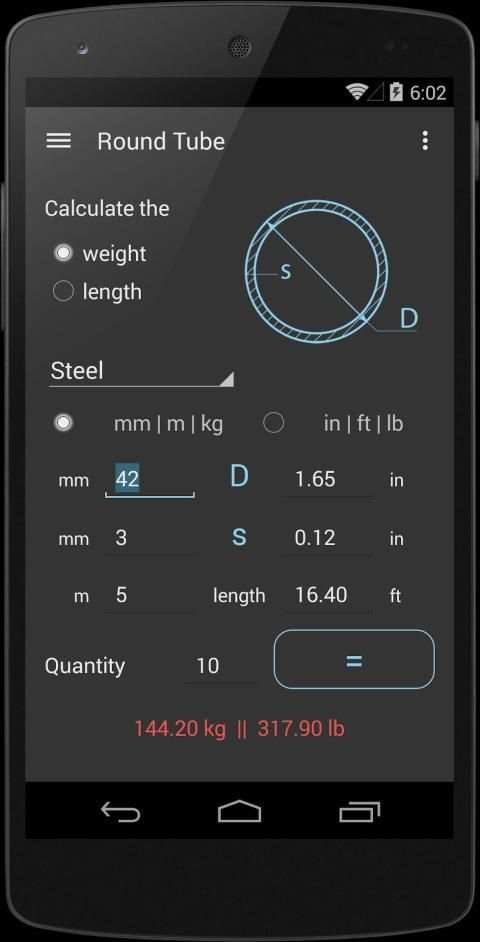 Steel Weight Calculator screenshot 2