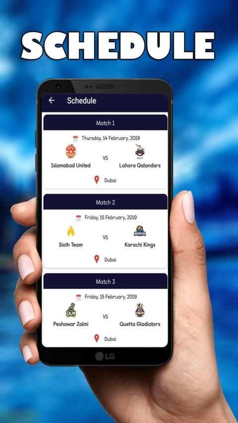 PSL Schedule 2019 screenshot 3