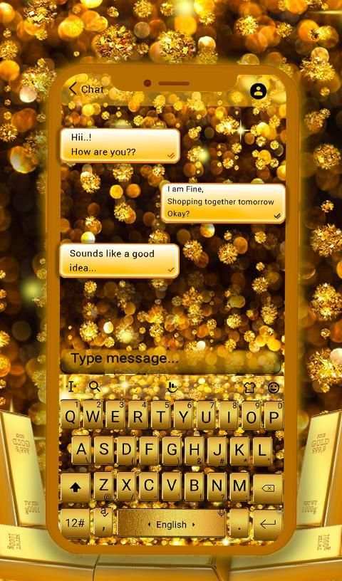 Classic Gold Diamond Keyboard Theme screenshot 2
