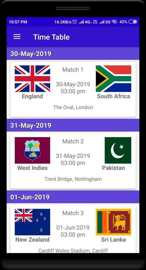 Cricket WorldCup 2019 स्क्रीनशॉट 1