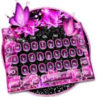 Glitter Neon Butterfly Keyboard Theme